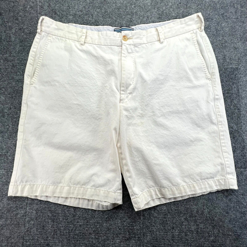Peter Millar Chino Shorts Mens 38 Cream Beige 8" Inseam Pima Cotton Casual Golf